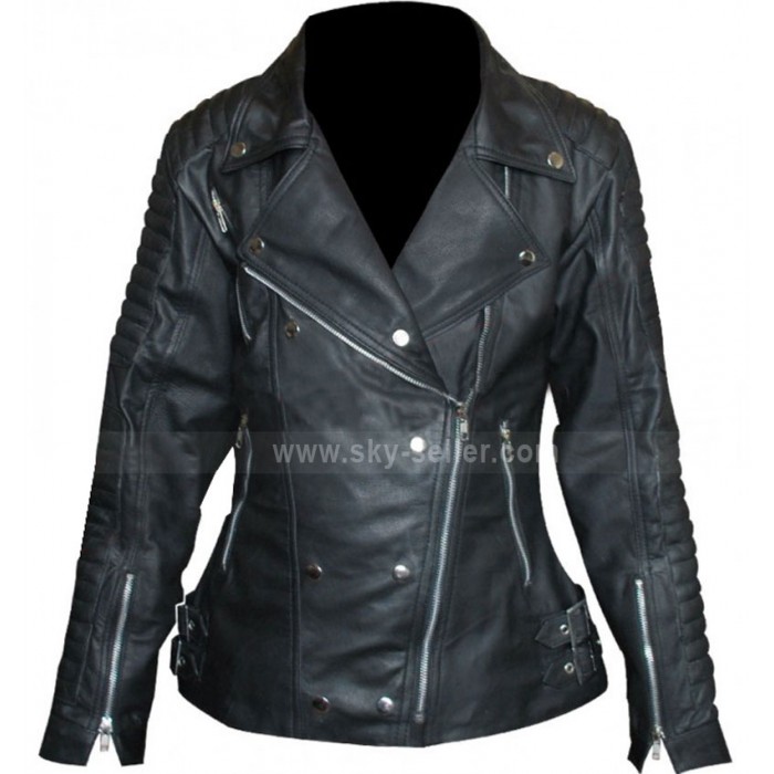 Brando Prorsum Quilted Ali Larter Black Mototrcycle Style Jacket 